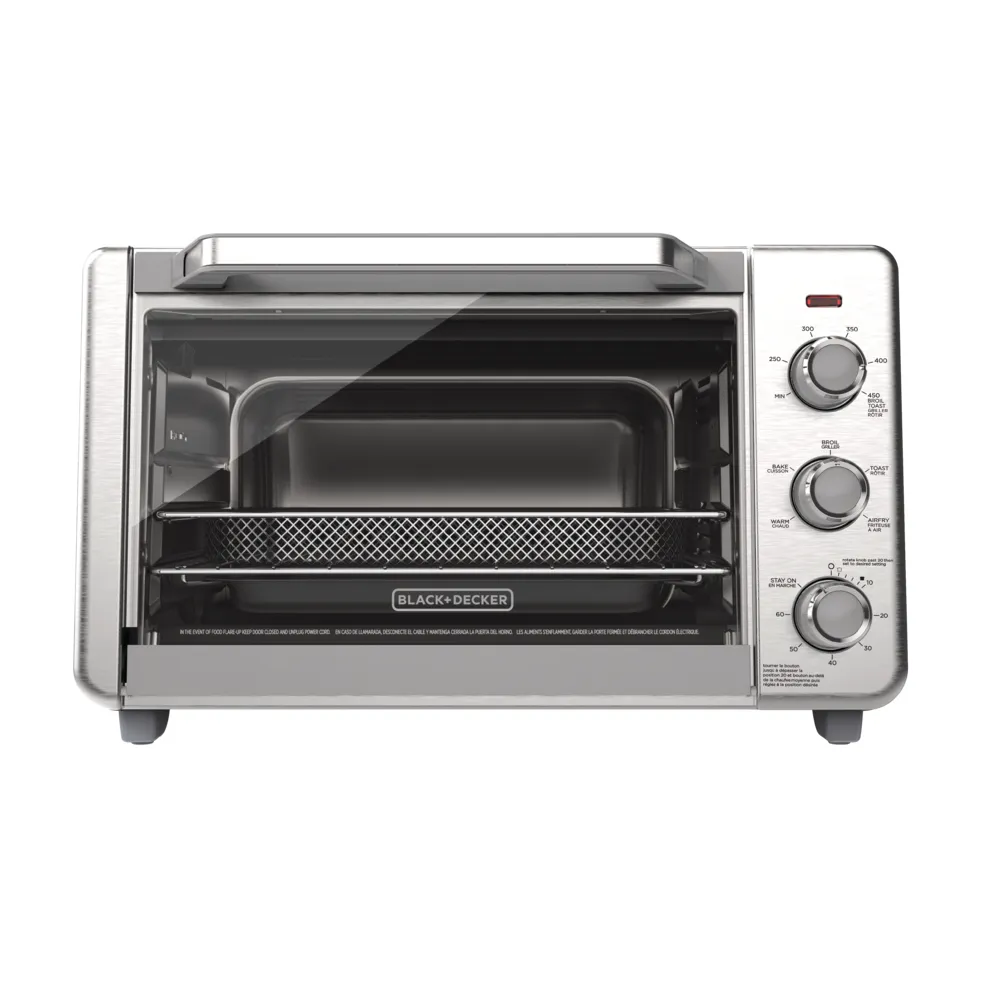 Black & Decker Crisp 'N bake 6-Slice Air Fryer Toaster Oven, Stainless  Steel, 5 Cooking Functions
