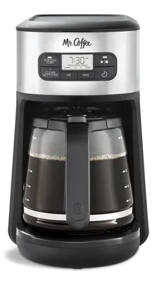 Mr. Coffee Programmable Coffee Maker w/ Glass Carafe, Stainless Steel, 12 Cups