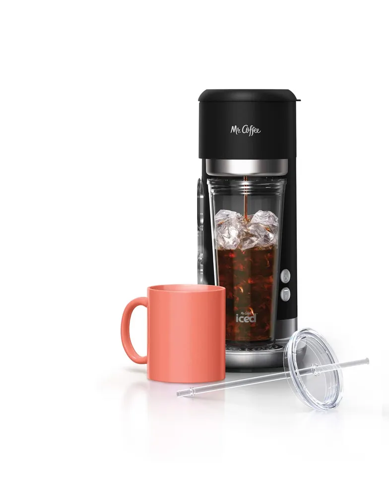Mr. Coffee Iced Coffee Maker with Reusable Tumbler and Coffee Filter, Black