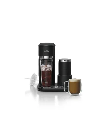 Mr. Coffee Hot Coffee, Iced Coffee & Latte Maker with Integrated Frother & Tumbler, Black