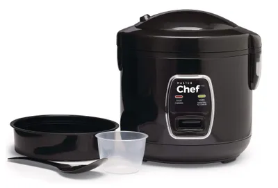 MASTER Chef Deluxe Non-Stick Rice Cooker & Steamer, Black, 10 Cups