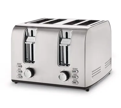 MASTER Chef Stainless Steel Toaster with 3 Settings, 4-Slice