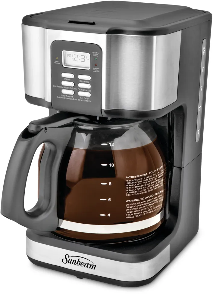 sunbeam stainless steel 12 cup programmable coffee maker