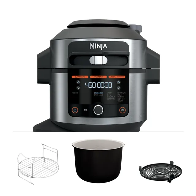 Ninja PC101 Instant 1000 Watt Pressure Slow Multi Cooker and Steamer, Black  