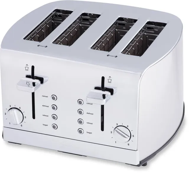 Porary Brushed Stainless Steel 4 Slice Toaster