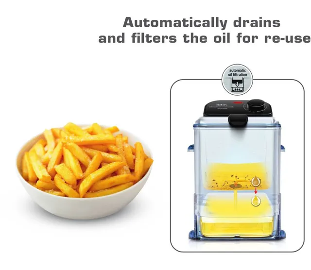 Ez Clean Pro Deep Oil Fryer with Digital Timer and Oil Filtration System,  3.5 liter