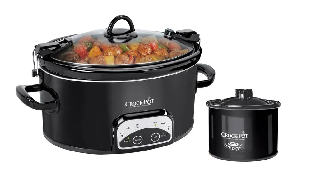 Crockpot 6-qt. Cook And Carry Manual Slow Cooker With Little Dipper  Warmer.|4162