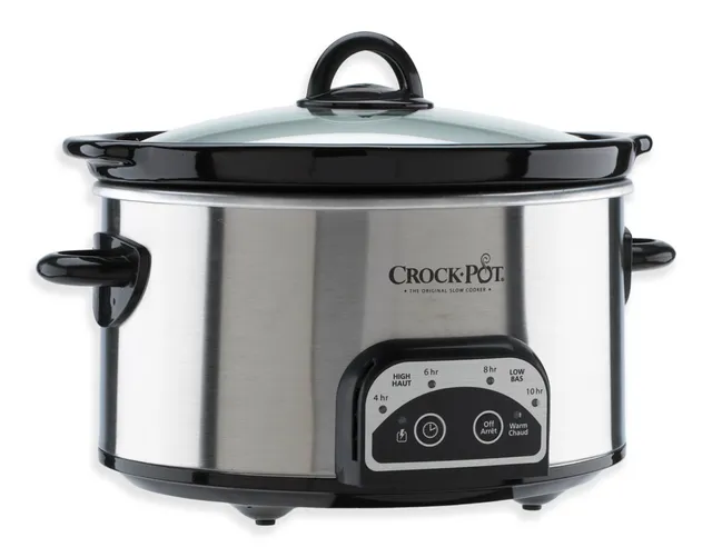 Crock-Pot Large 6 Qt Metallic Slow Cooker w/Single Little Dipper Warmer and  Lid