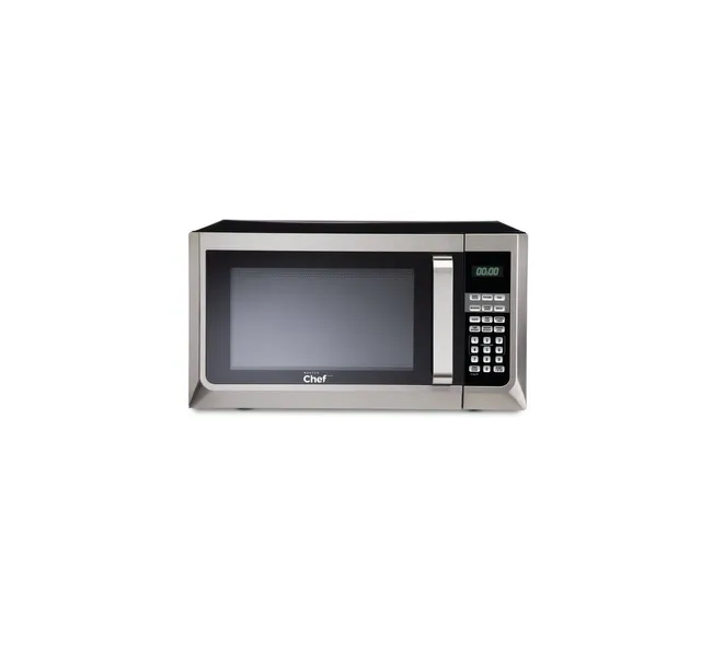 master chef 0.9 cu ft microwave black stainless steel