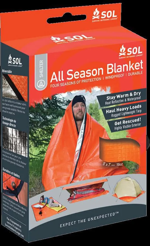 SOL S.O.L. Survive Outdoors Longer All Season Blanket, Waterproof Heat  Reflective Thermal Survival Blanket/Tarp | Hillside Shopping Centre