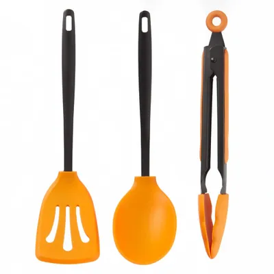 Woods™ Silicone Camping Cooking Utensils, Spoon, Spatula & Tongs