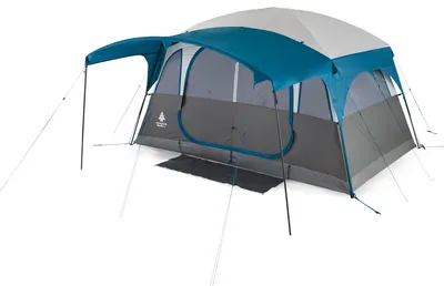 Woods Klondike 3-Season, 6-Person Camping Cabin Tent w/ Canopy/Awning, Rain Fly & Carry Bag