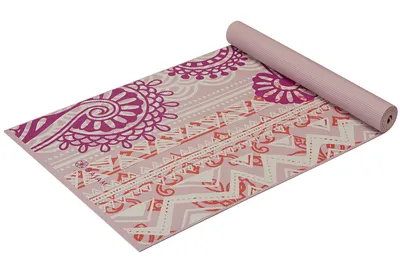 Gaiam Yoga Mat, Bohemian Rose, 4-mm