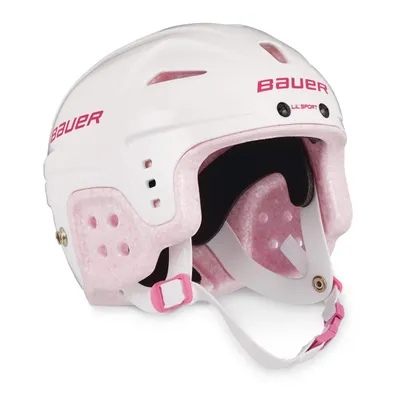 Bauer Lil' Sport Youth Hockey Helmet, White & Pink