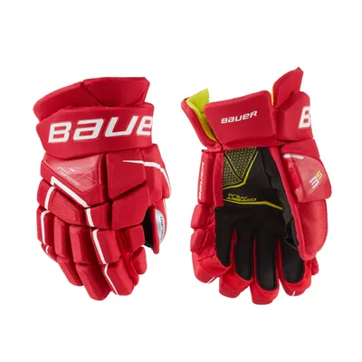 Bauer Supreme 3S Hockey Gloves, Junior, Red