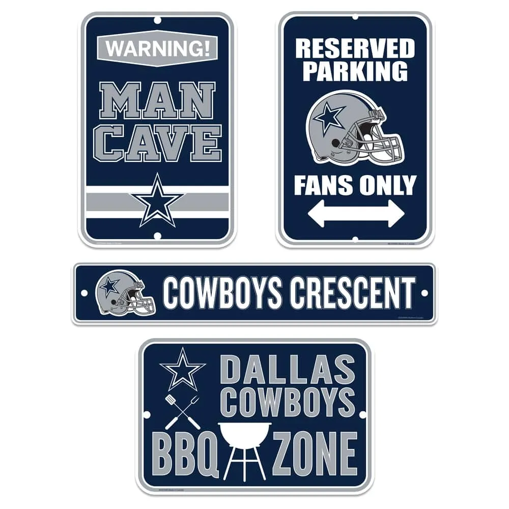 Dallas Cowboys NFL Fan Sign Set, 4-pk