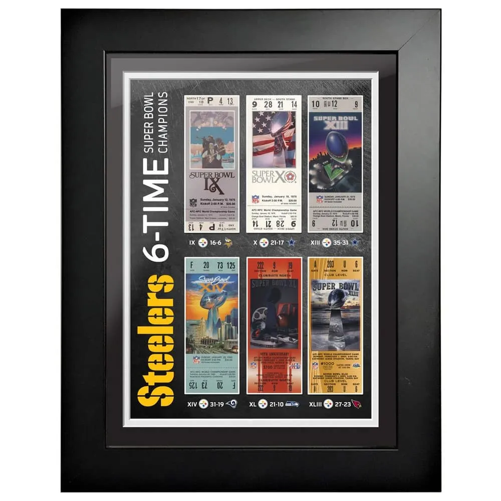 Pittsburgh Steelers Super Bowl Ticket Collection Wall Frame