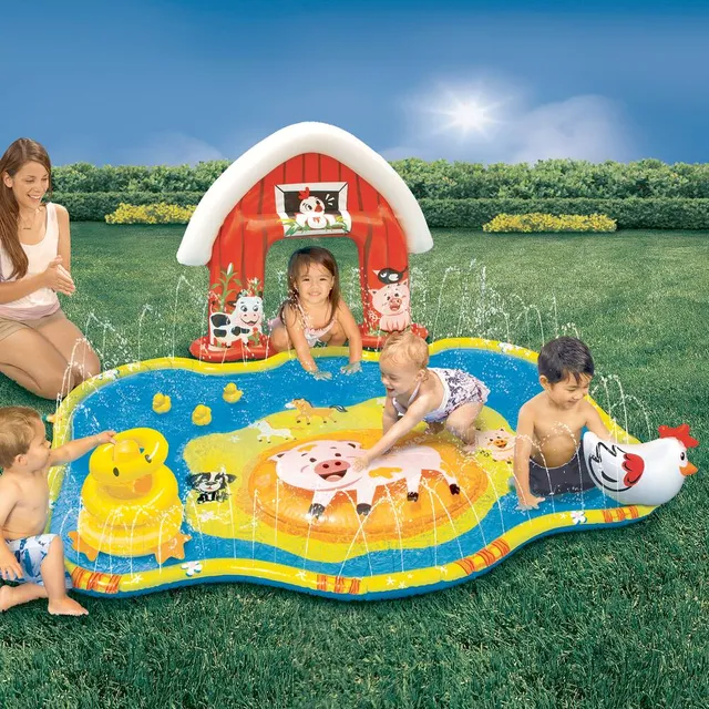 Banzai JR Sprinkle and Splash Play Mat Inflatable Water Fountain