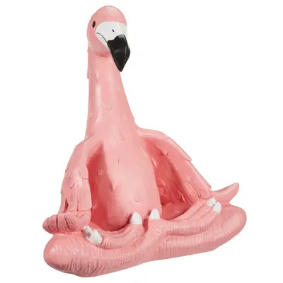 For Living Yoga Flamingo Lawn Ornament, 14.96-in, Pink