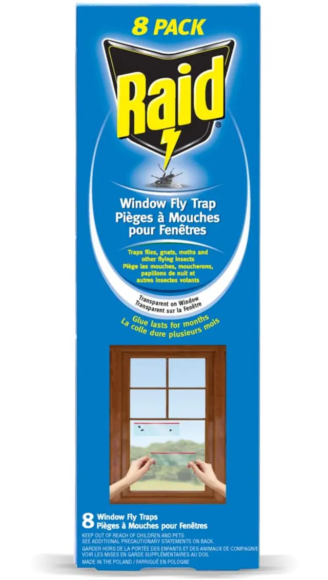 Raid Window Fly Trap Discreet and Effective Fly Adhesives, 4 Count