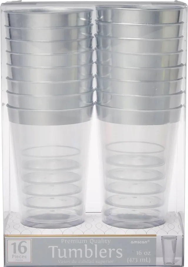 Clear Premium Plastic Cups 16ct