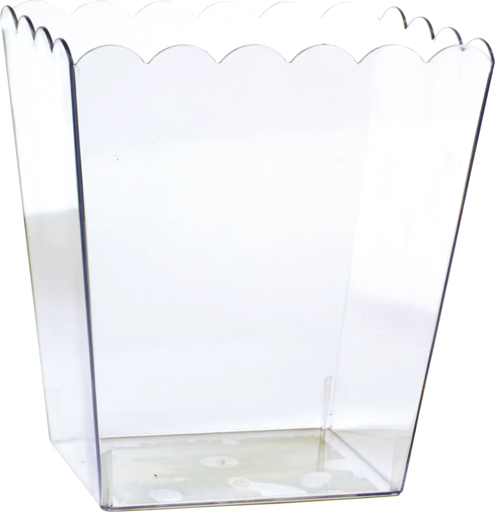 Amscan 7 3/4 Scalloped Container - Large, Clear