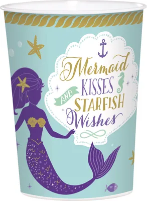 Metallic Shimmering Mermaids Plastic Favor Cup, 16oz