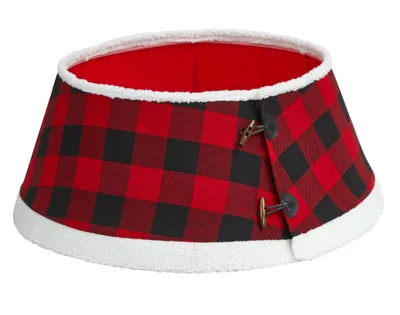 FOR LIVING Christmas Tree Band Decoration Buffalo Plaid Tree Collar, 26-in