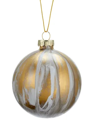 CANVAS Gold Collection Glass Marble Ball Christmas Ornament