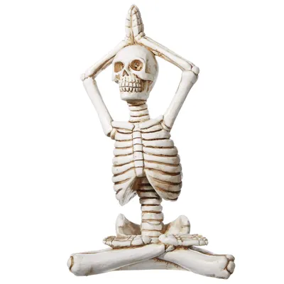 For Living Skeleton Assorted Yoga Pose Props, White, 7-in, Indoor/Outdoor Decoration for Halloween