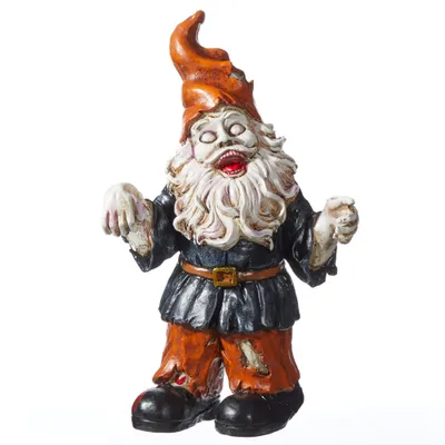 For Living Resin Zombie Gnome, Outdoor Halloween Decorations, Assorted Colours, 15-in