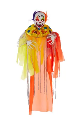 For Living Light Up Hanging Clown with LED Lights and Sound Sensor for Halloween, 36-in