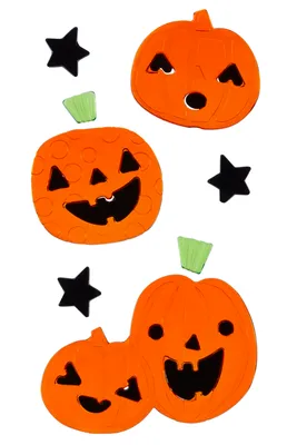 For Living Gel Clings, Easy to Stick, Indoor Halloween Decorations, Assorted Styles, 25-cm