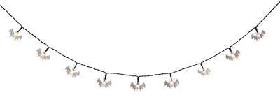 For Living Battery-Operated Bat LED String Lights, Indoor Halloween Decor, White, 6 1/4-ft