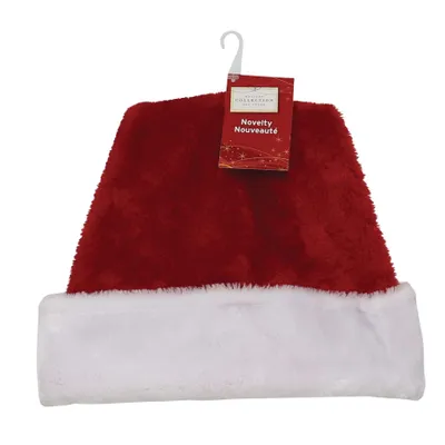 For Living Deluxe Christmas Decoration Santa Hat, One Size, Red, 17-in