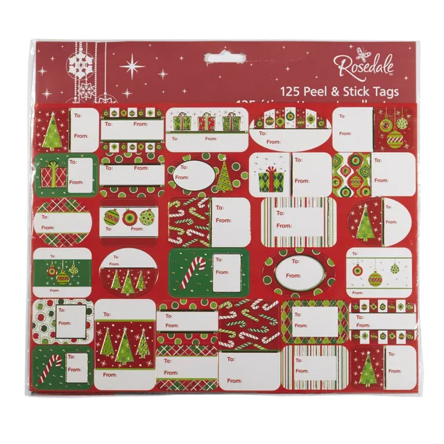 Hallmark Christmas Gift Tags with Ribbon, Sticker Seals, and Mini Notecards  (Elegant Plaid, Snowflakes, Cardinals) for Gift Bags and Wrapped Presents
