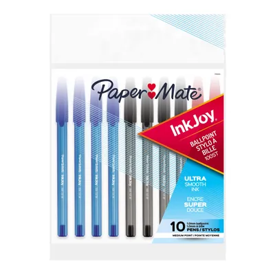 Papermate Paper Mate InkJoy 100ST Ballpoint Pens, Medium Point (1.0mm),  Assorted Colours, 10 Count