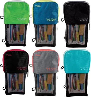 48 Pack Pencil Pouch for 3 Ring Binder Mesh Zipper Pencil Case Assorted