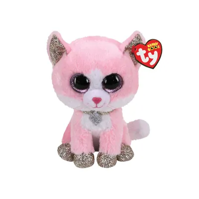 Ty Beanie Boos® Regular Recognizable Character Plush Animal Stuffed Toy, Fiona the Pink Cat, Ages 3+