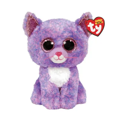 Ty Beanie Boos® Regular Recognizable Character Plush Animal Stuffed Toy, Cassidy the Lavender Cat, Ages 3+