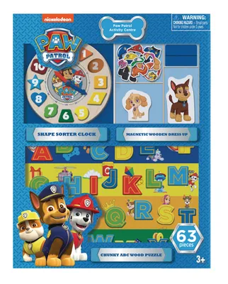 Licensed Peppa Pig & Paw Patrol 3-in-1 Wood Puzzle Activity Centre, Assorted
