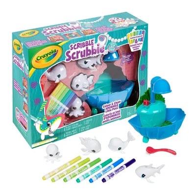 Crayola Scribble Scrubbies Ocean Pets Lagoon Playset, Non-Toxic, Unisex, 12-pc, Ages 3+