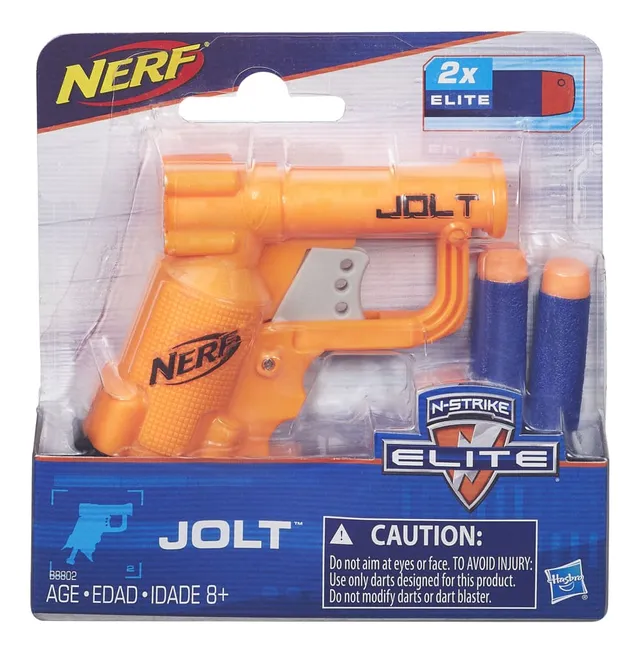 NERF N-Strike Elite Jolt Blaster With 2 Elite Darts For Battlezone Play,  Orange, Age 8+