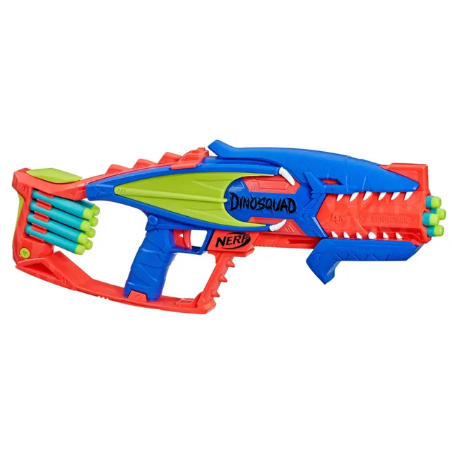 Nerf DinoSquad Terrodak, 12 Nerf Elite Darts, Dinosaur Design, 4 Dart Toy  Foam Nerf Blaster for Kids Outdoor Games - Nerf