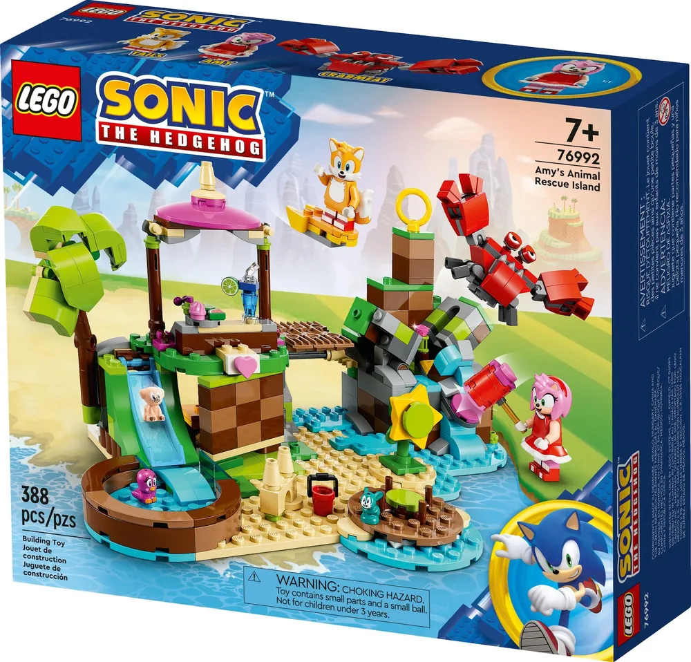 LEGO Sonic the Hedgehog Amy's Animal Rescue Island 76992 Building Toy Set,  Sonic Adventure Toy with 6 Characters and Accessories for Creative Role  Play, Fun Gift for 7 Year Old Gamers 