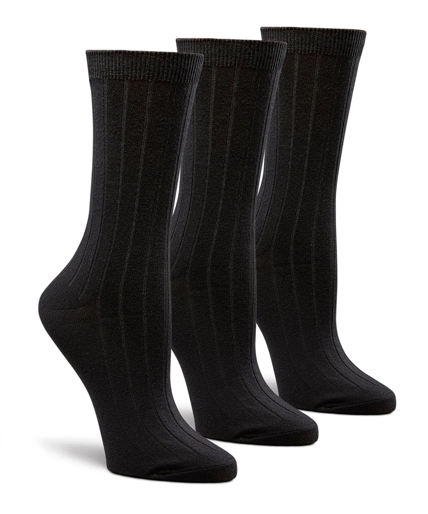 Denver Hayes Women's 3 Pack Rib Casual Sock