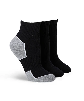 Shambhala Women's 3 Pack Quarter Crew Socks with Quad Comfort