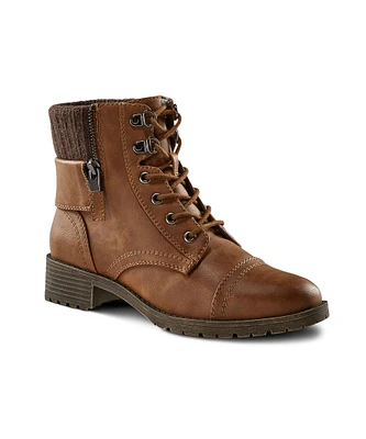 Women's Mila Sweater Combat Boots - Brown