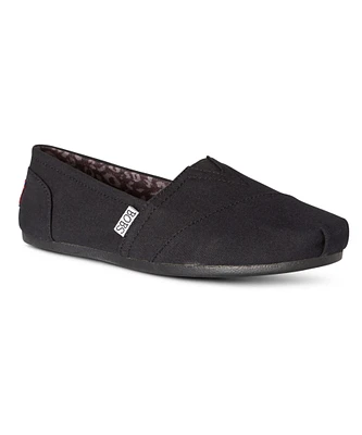 Women's BOBS Plush Peace/Love Canvas Slip-On Shoes - Black