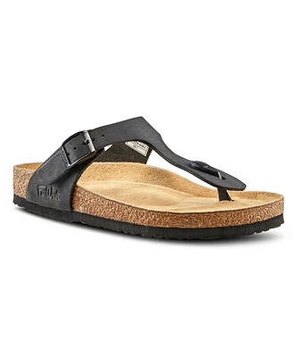 FarWest Women's Vernon Cork Flip-Flop Sandals - Black